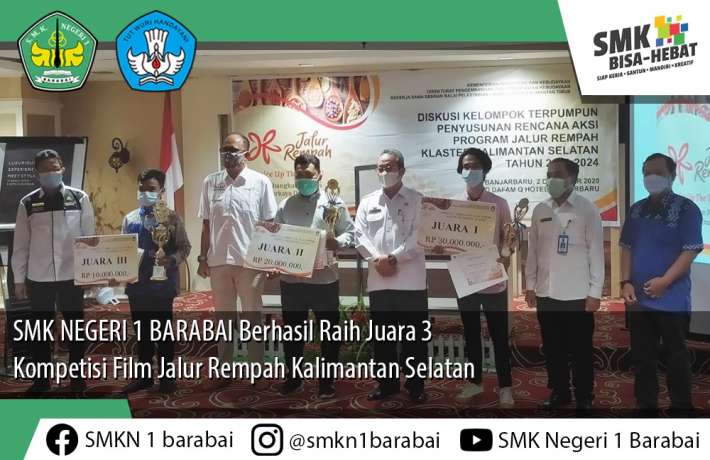SMK NEGERI 1 BARABAI Berhasil Raih Juara 3 Kompetisi Film Jalur Rempah Kalimantan Selatan